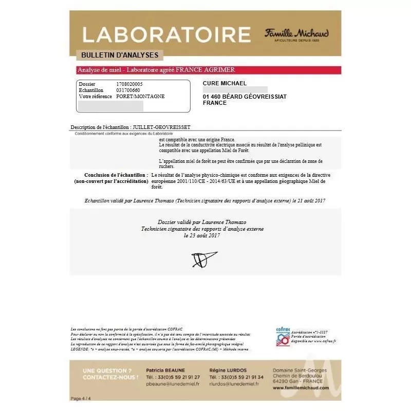 Miel crémeux du Haut-Bugey - 500g - Le Rucher des Fées Léma