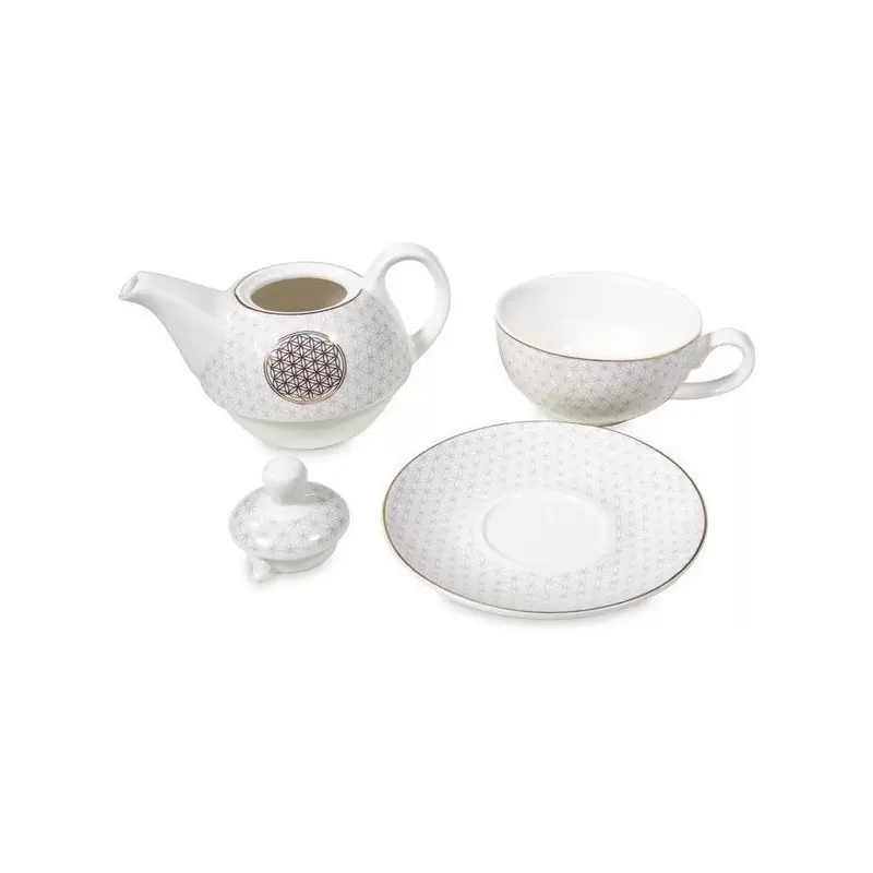 Théière égoïste solo Fleur de Vie en porcelaine - 0.40L