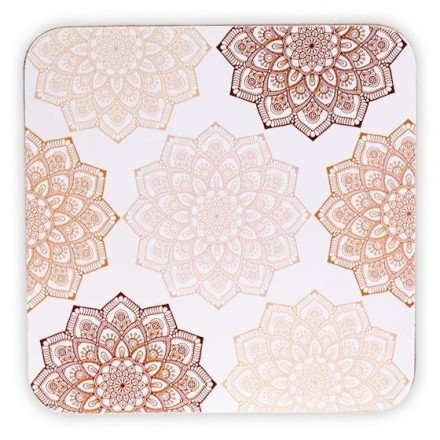 Lot de 6 Sous verres Fleur de Vie rose