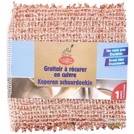 Eponge /chiffon grattoir en cuivre - La Droguerie Ecologique