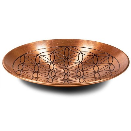 Assiette de cuivre fleur de vie