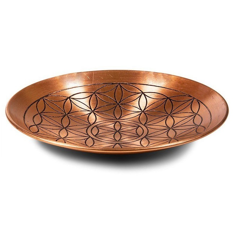 Assiette de cuivre fleur de vie