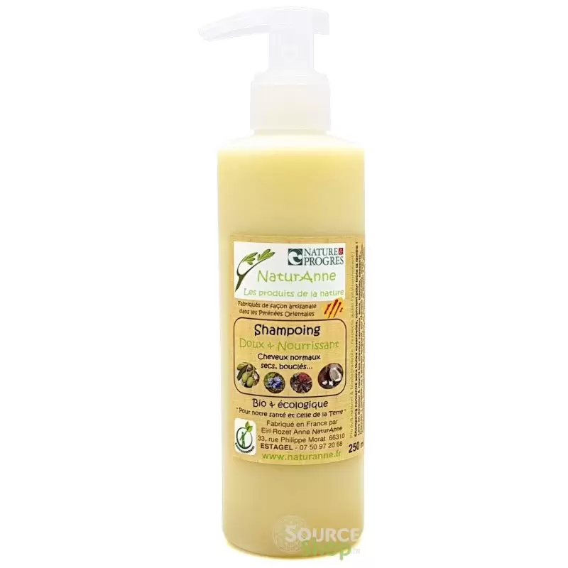 Shampooing BIO à la nigelle & ricin - Doux & nourrissant - Naturanne