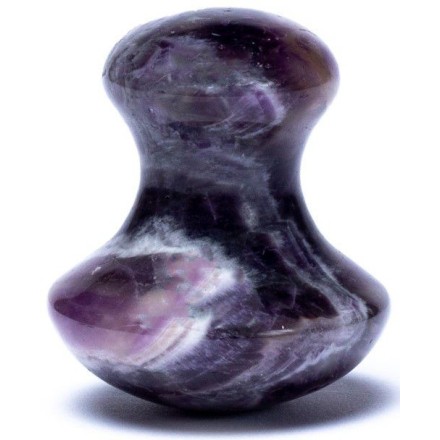 Pierre massage champignon en améthyste - Gua Sha