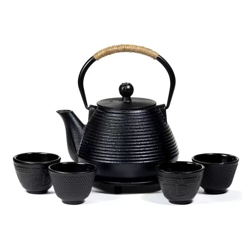 Service à thé: Théière Tetsubin 1L + 4 tasses