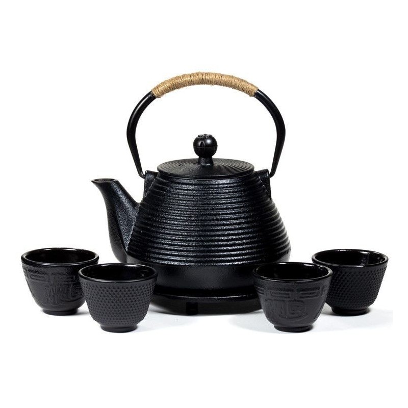 Service à thé: Théière Tetsubin 1L + 4 tasses