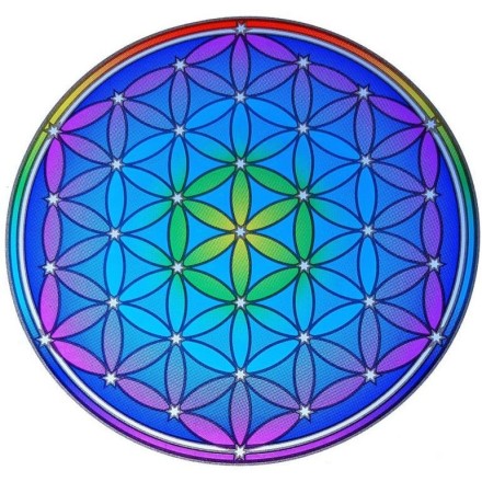 Grand adhésif / sticker attrape-soleil Fleur de Vie