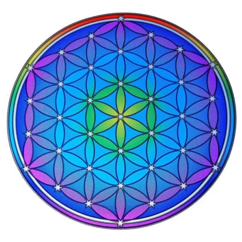 Grand adhésif / sticker attrape-soleil Fleur de Vie