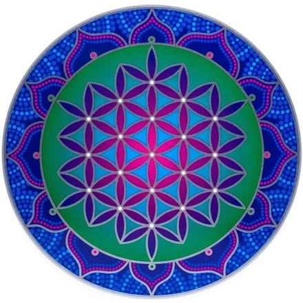 Grand adhésif / sticker attrape-soleil Fleur de Vie sacrée