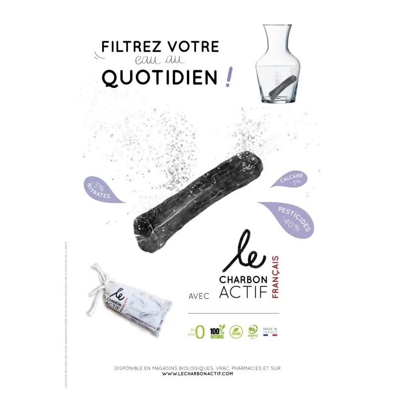 Filtre à eau en charbon actif français - Takesumi