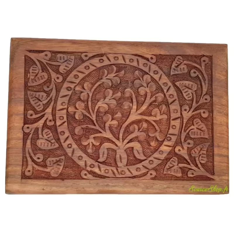 Coffret motif floral en bois