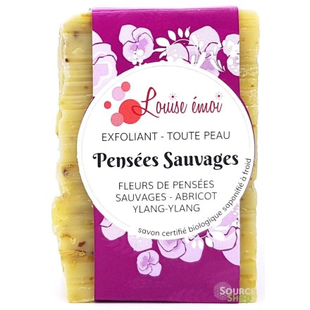 Savon surgras exfoliant BIO aux Pensées Sauvages - Louise émoi