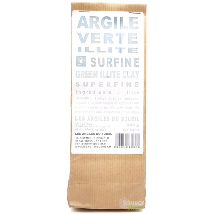 Argile Verte illite - Surfine - Les Argiles du Soleil