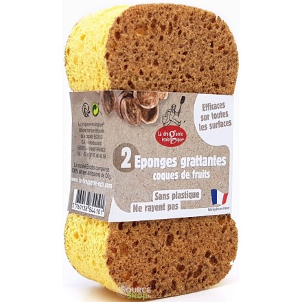 Lot de 2 éponges coques de fruits - La Droguerie Ecologique