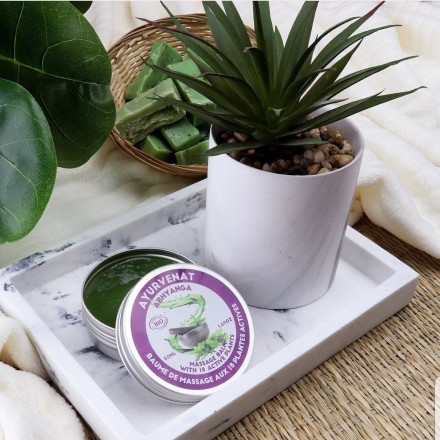 Baume de massage BIO énergisant & équilibrant aux 18 plantes - Abhyanga - Ayurvenat