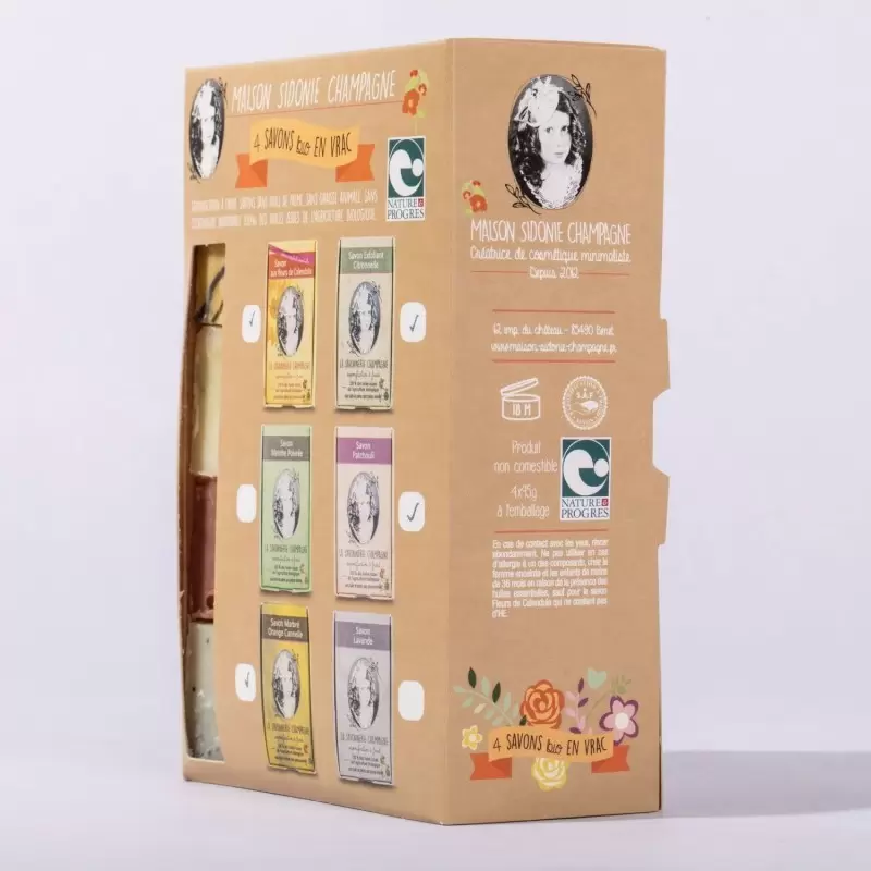 Coffret de 4 savons BIO en vrac - Maison Sidonie Champagne