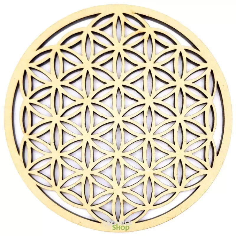 Sous-Verre en bois Fleur de Vie