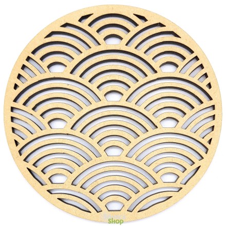 Sous-Verre en bois Vague Seigaiha