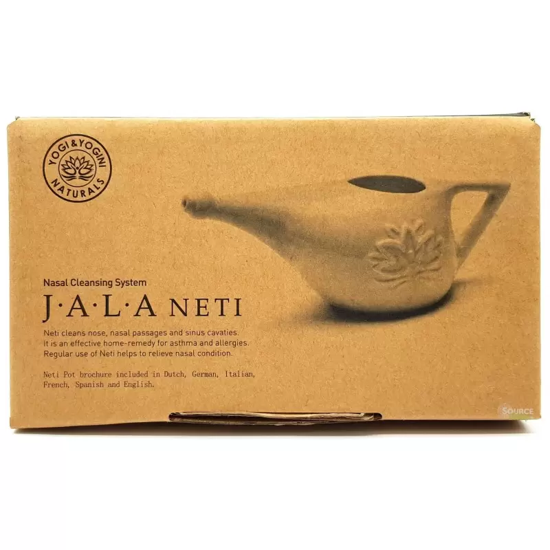 Lota / NetiPot en céramique blanche + sel Himalaya