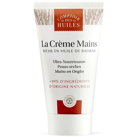 Crème mains BIO à l'huile de baobab - 50ml - Comptoir des Huiles