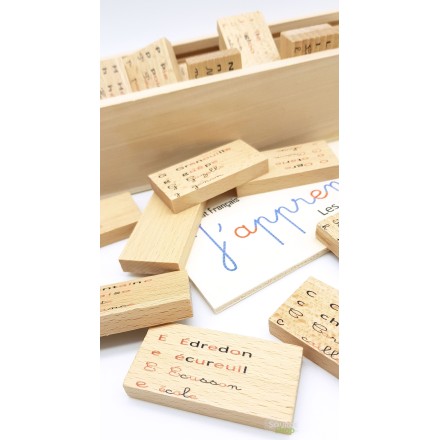 Domino "J'apprends à lire" en Tilleul & Hêtre du Jura