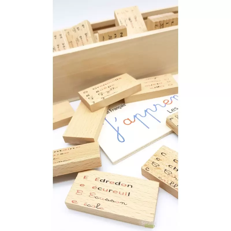 Domino "J'apprends à lire" en Tilleul & Hêtre du Jura