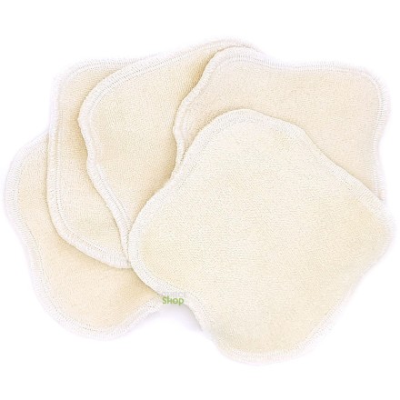 Lot de 5 Lingettes double face réutilisable & lavable - coton éponge BIO