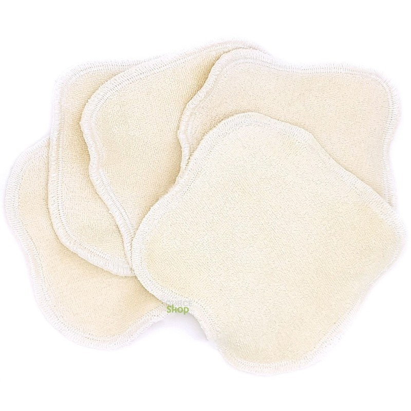 Lot de 5 Lingettes double face réutilisable & lavable - coton éponge BIO