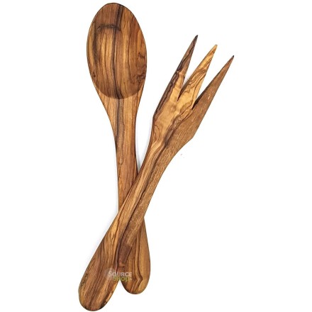 Couverts à salade en bois d'olivier - 20cm