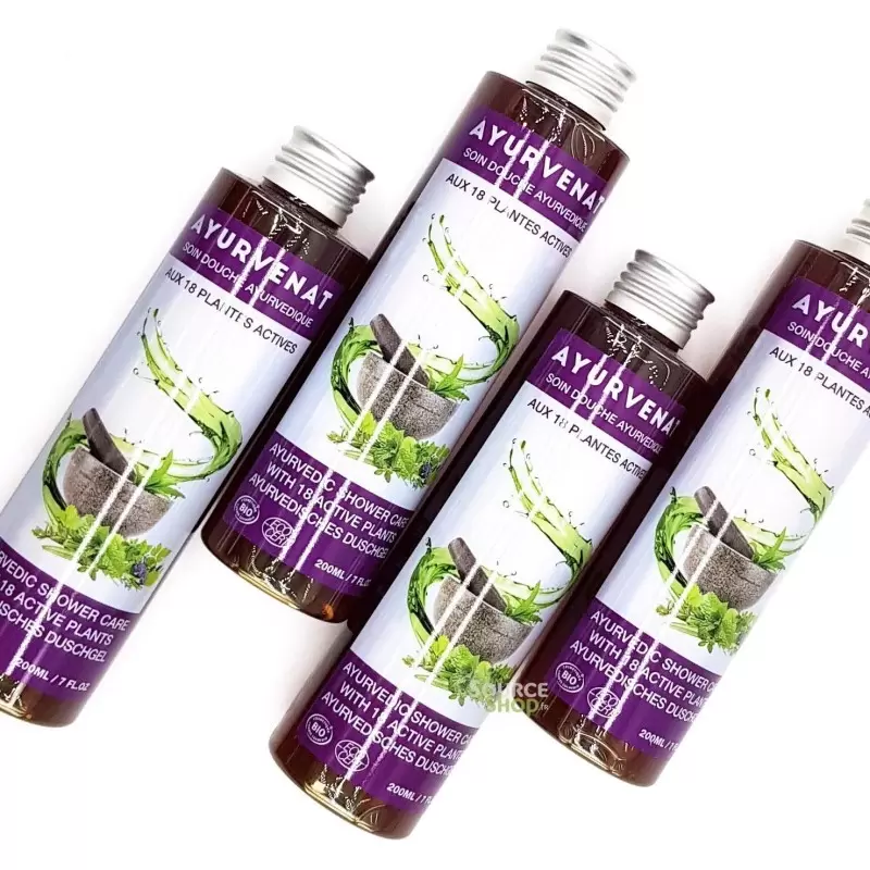 Gel douche ayurvédique BIO aux 18 plantes - 200ml - Ayurvenat