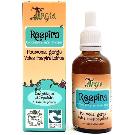 Concentré de plantes BIO - poumons, gorge, voies respiratoires - Respira - Argia