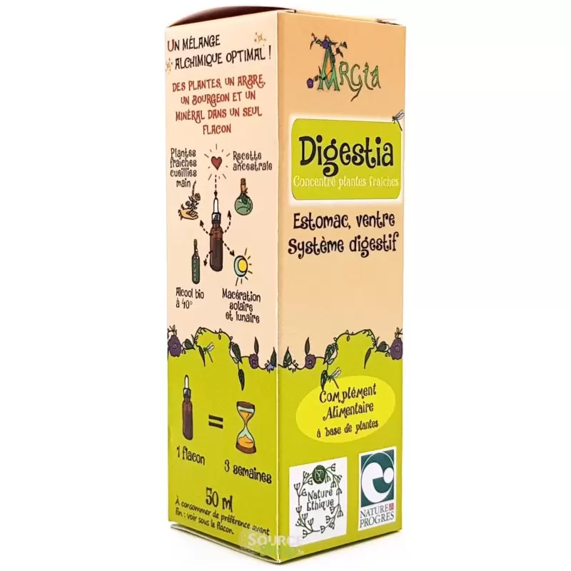 Concentré de plantes BIO - estomac, ventre, système digestif - Digestia - Argia