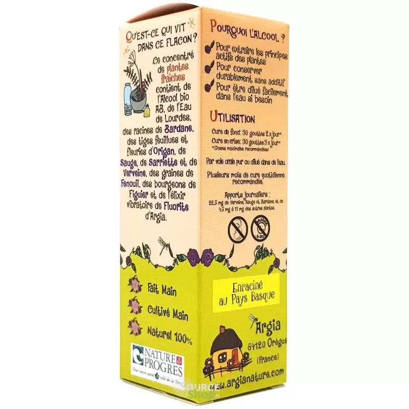 Concentré de plantes BIO - estomac, ventre, système digestif - Digestia - Argia