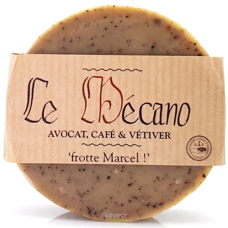 Savon exfoliant BIO café, avocat & vétiver "Le Mécano" - Savonnerie du Pilat