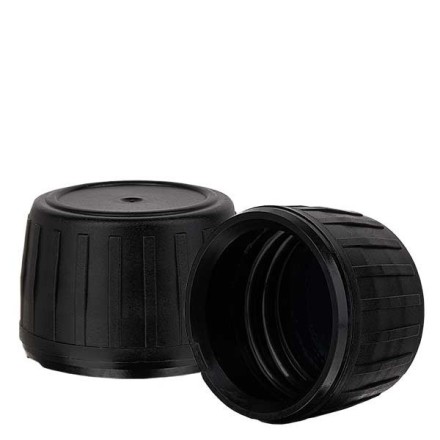 Bouchon à vis noir pour bouteille en verre miron