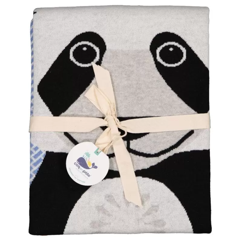 Couverture bébé tricot Panda en coton BIO - Coq en Pâte