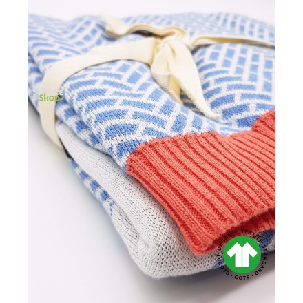 Couverture bébé tricot Panda en coton BIO - Coq en Pâte