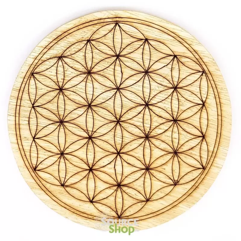 Sous-Verre en bois Fleur de Vie