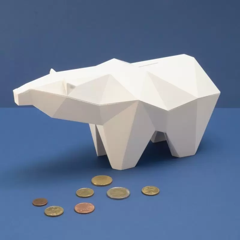 Tirelire Ours Polaire biodégradable - Koguma - Coq en Pâte