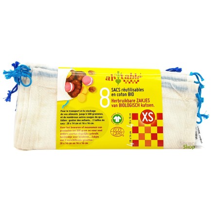 Lot de 5 sacs coton gradués réutilisables pour aliments - Ah! Table!