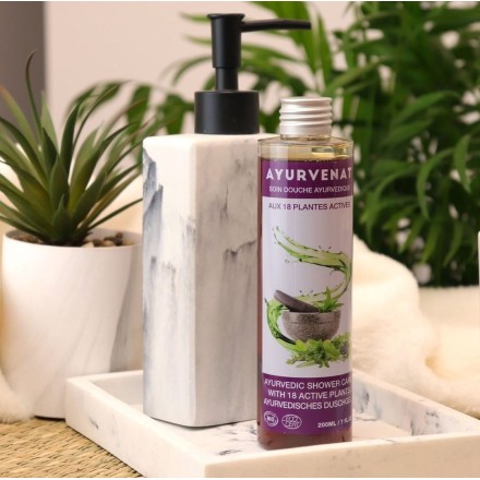 Gel douche ayurvédique BIO aux 18 plantes - 200ml - Ayurvenat