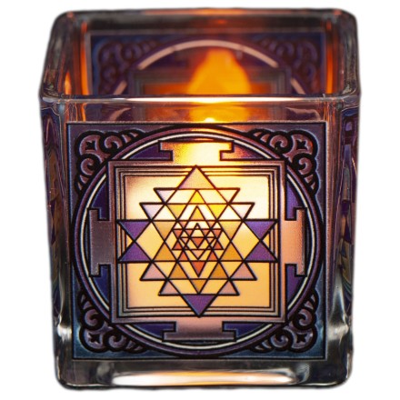 Photophore vitrail Shri Yantra