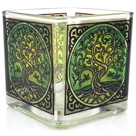 Photophore vitrail Arbre de Vie - Yggdrasil