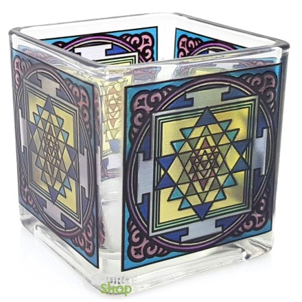 Photophore vitrail Shri Yantra