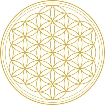 Adhésif / sticker attrape-soleil Fleur de Vie or