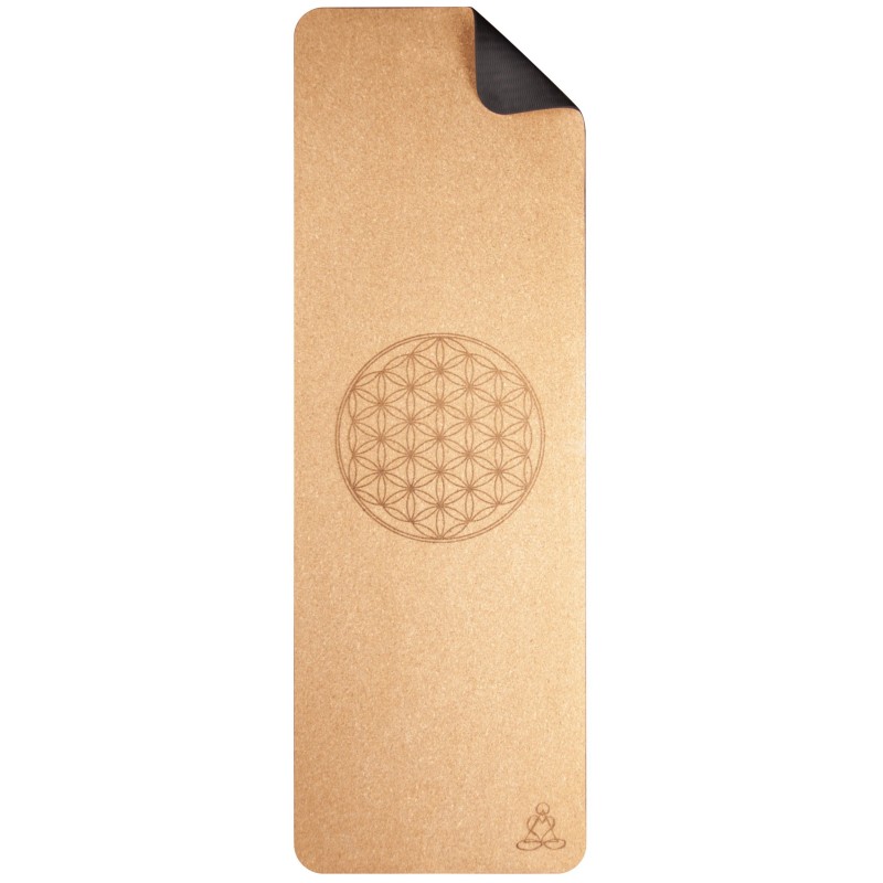 Tapis de yoga en liège écologique Fleur de Vie