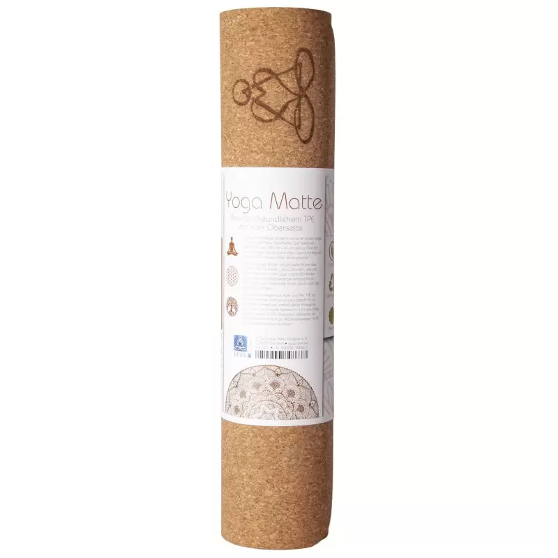 Tapis de yoga en liège écologique Fleur de Vie