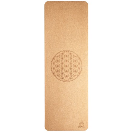 Tapis de yoga en liège écologique Fleur de Vie