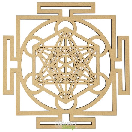 Metatron yantra en bois - Plaque de rechargement