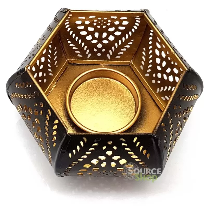 Photophore en métal Mandala